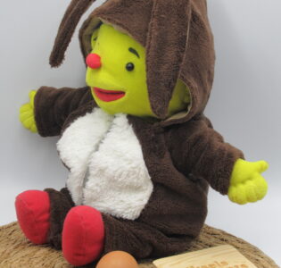 De foto van het product Paashaas | Pak voor handpop Puk