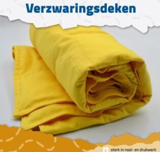 De foto van het product Verzwaringsdeken | Geel, 70x120cm, 2,5kg