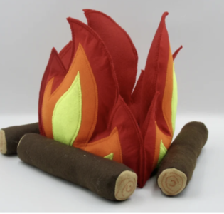 De foto van het product Kampvuur met 3 houtblokken